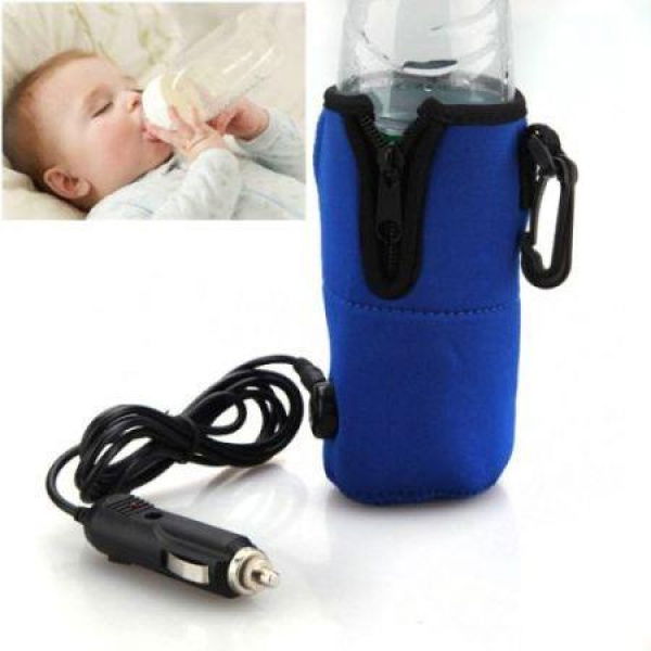 LUD 12V Universal Travel Baby Kid Bottle Warmer Heater In Car Blue