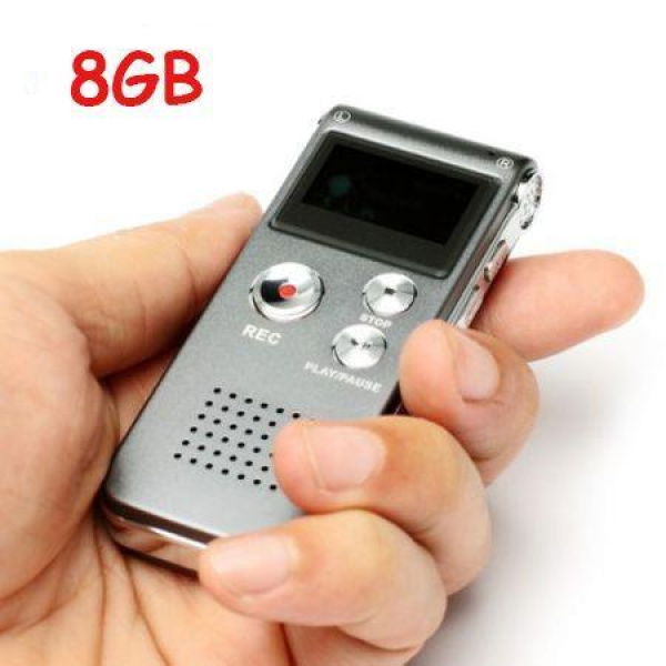 LUD 609 Handheld LCD Screen Mini Digital Voice Recorder - Gray (8GB)