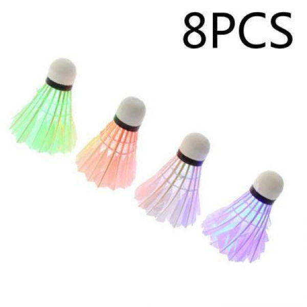 LUD 8PCS Colorful LED Shuttlecock Badminton