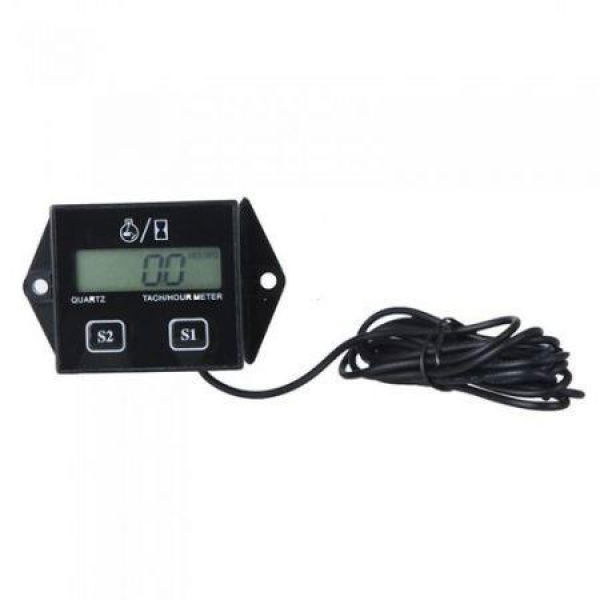 LUD Digital Engine Tach Tachometer Hour Meter Gauge Resettable Inductive For Racing Motorcycle