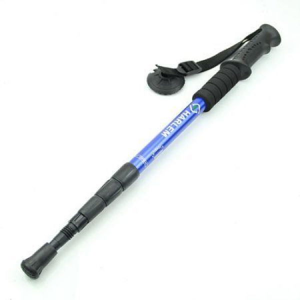 LUD Durable Adjustable AntiShock Hiking Trekking Walking Pole Cane Stick Crutch Blue