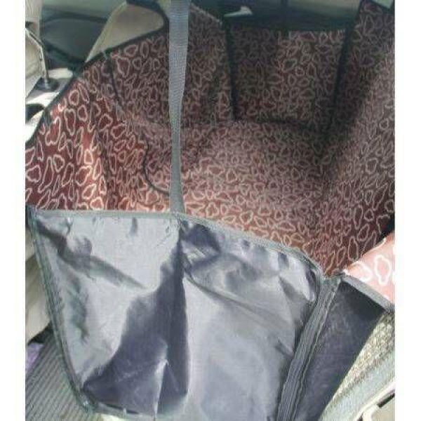 LUD Waterproof Dog Car Hammock Seat Cover For Pets-Brown