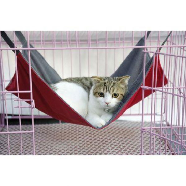 LUD Winter And Summer Waterproof Oxford Cloth Cat Hammock/Red/Small.