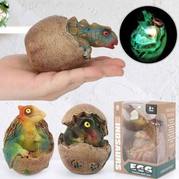 Luminous Dinosaur Egg Toy Hatching Broken Shell Dinosaur Toy Creative Dinosaur Eggs Toy Decorations Inductive Lighting Random Style Send