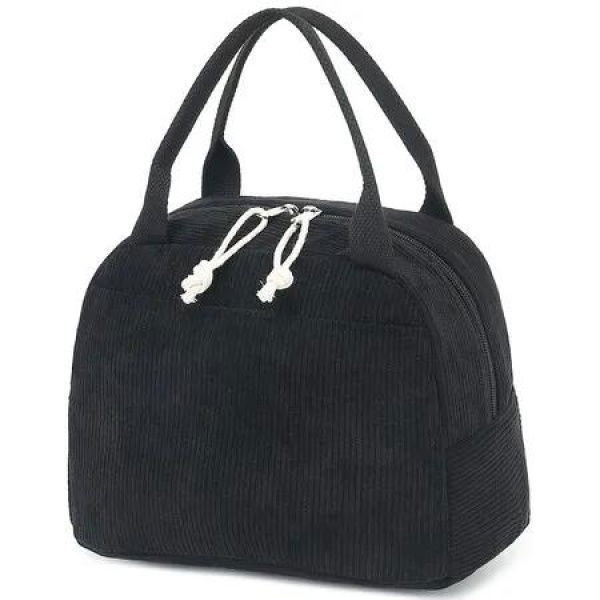 Lunch Bag for Women Men Cute Corduroy Lunch Tote Bags Reusable Insulated Lunch Box Large Capacity Reusable Insulated Cooler