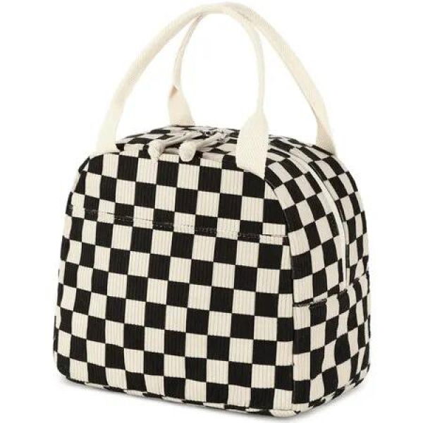 Lunch Bag for Women Men Cute Corduroy Lunch Tote Bags Reusable Insulated Lunch Box Large Capacity Reusable Insulated Cooler