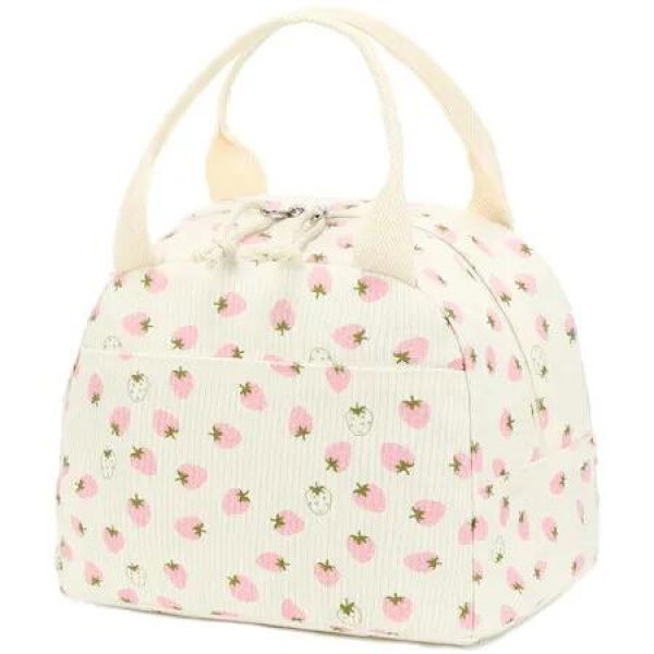 Lunch Bag for Women Men Cute Corduroy Lunch Tote Bags Reusable Insulated Lunch Box Large Capacity Reusable Insulated Cooler