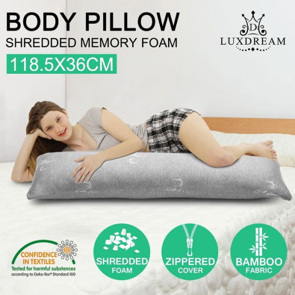 Luxdream Shredded Memory Foam Body Pillow Support Long Pillow With Bamboo Cover