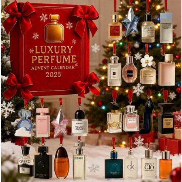 Luxury Perfume Advent Calendar 2025, 24 Day Acrylic Perfume Display Gift Set, 24 Days of Designer Fragrances for Women and Men
