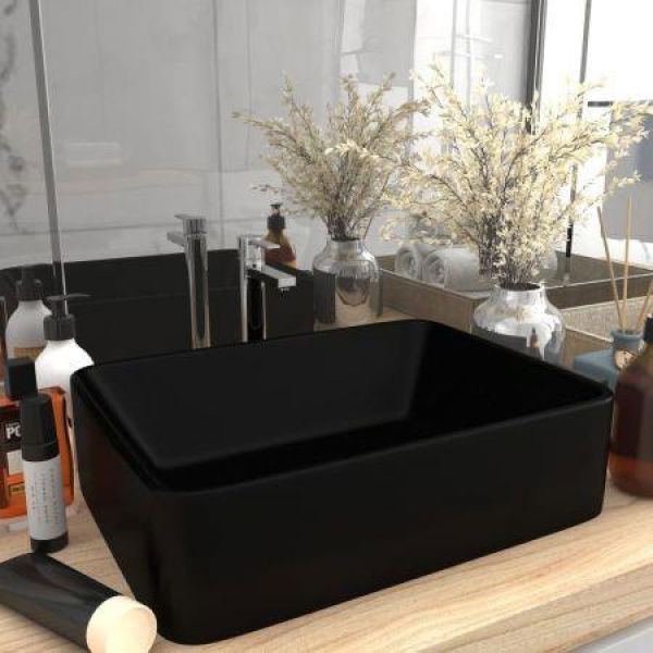 Luxury Wash Basin Matt Black 41x30x12 Cm Ceramic