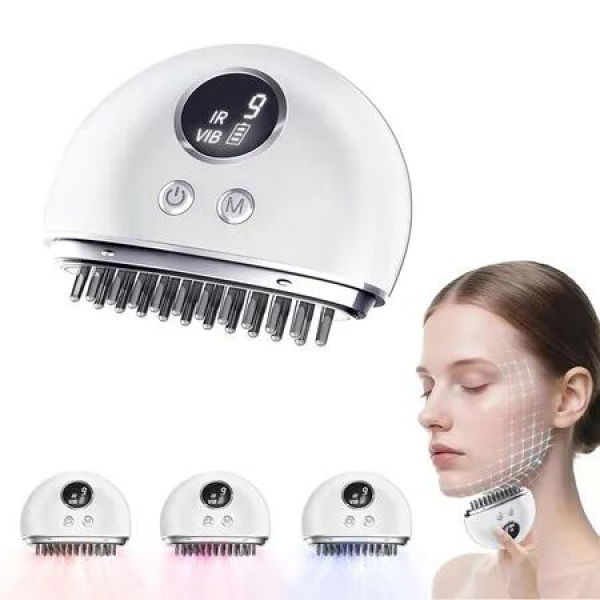 Lymphatic Contour Face Brush, Electric Face Massager with 9 Level Vibration and Microcurrent for Lymphatic Drainage