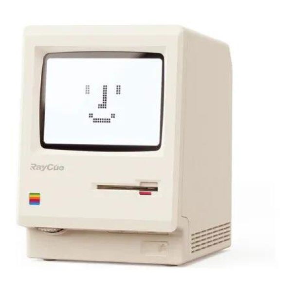 Maclock WB-8 Retro Pixel Alarm Clock, 1984 Computer, Inspired USB Desk Clock with Pixel Display, Multiple Alarms, Adjustable Brightness, Calendar