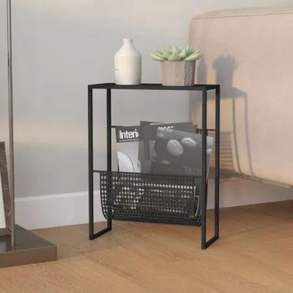 Magazine Rack Black 35x15x45 cm Steel