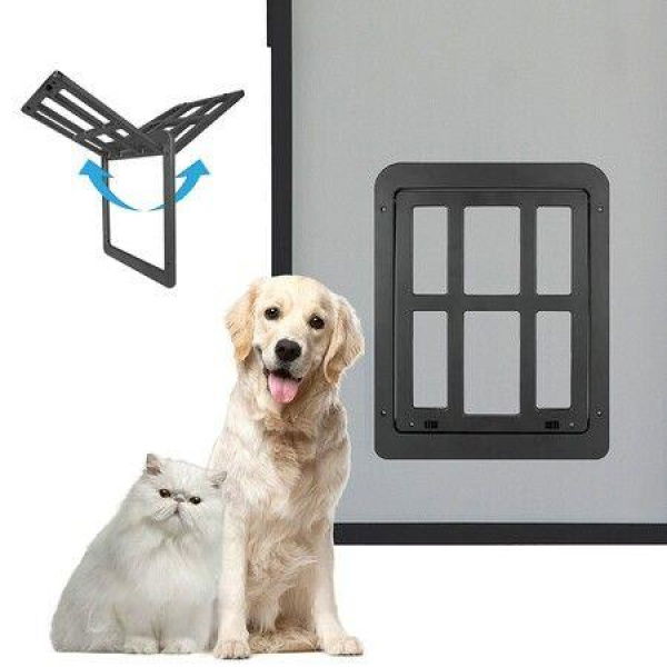 Magnetic Automatic Lock Lockable Pet Screen Door Dog Gate Way Pet Door For Screens 34cm X 44cm