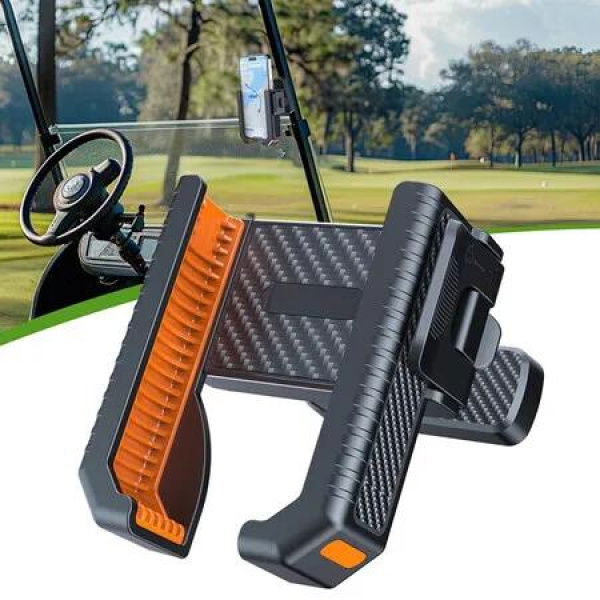 Magnetic Golf Cart Phone Holder Golf Cart Accessories Compatible with EZGO, Yamaha, Club, Golf Cart Phone Mount Accessories for All Smartphones, Orange