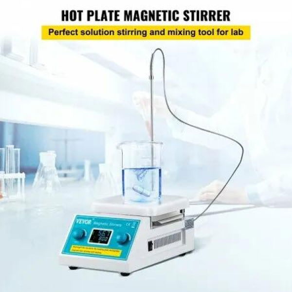 Magnetic Stirrer Hot Plate 200-2000 RPM Digital Hotplate Magnetic Stirrer 2L Lab Heating Plate Stirrer 500W Heating Power