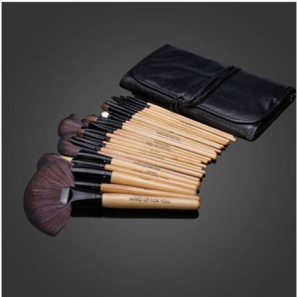 Make-up For You 24pcs Professional Cosmetic Makeup Brushes Set Kit Beige Handle