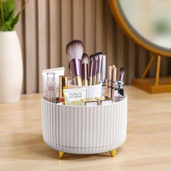 Makeup Brush Holder Organizer 360 Rotating Holder 5 Slot Makeup Brushes Cup For Cosmetics Painting Pen.