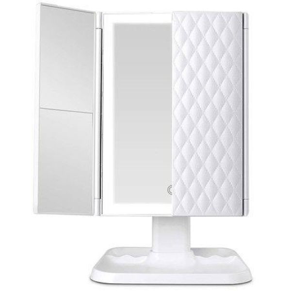 Makeup Mirror Vanity Mirror With Lights 3 Color Lighting Modes 68 LED Trifold Mirror 1x/2x/3x Magnification.