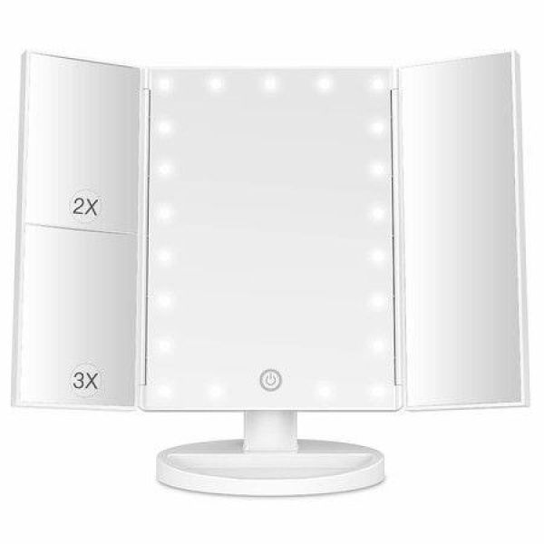 Makeup Mirror With Lights 21 LED Light Up Mirror With 2X/3X Magnification Vanity Mirror (White)