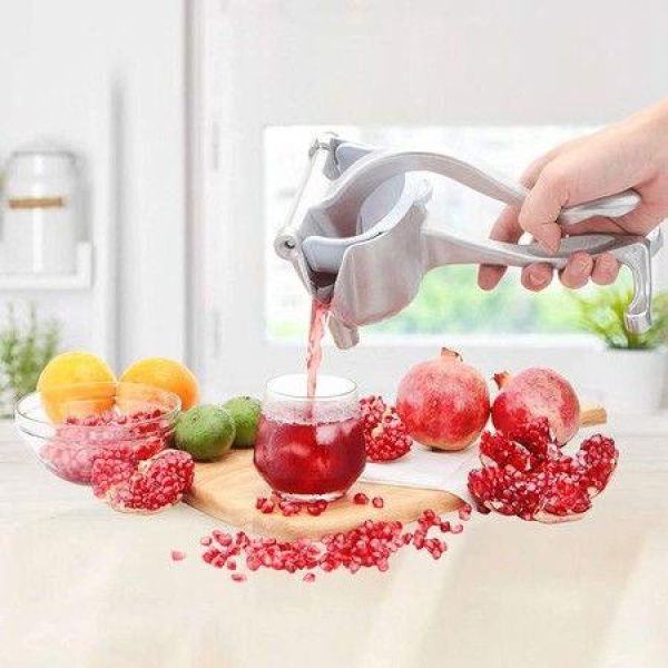 Manual Fruit Juicer Squeezer Heavy Duty Lemon Lime Citrus Hand Press Bar Tool Juice Squeezer (Silver)