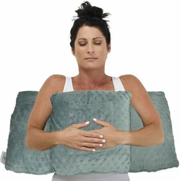 Mastectomy Pillow for Post-Surgery Recovery Essential Gift with Seatbelt Protection in Grey