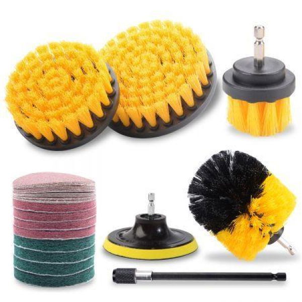 MasterSkil 30 PCS Drill Brush Scrub Pads & Sponge Scrubber Drill Brush Kit with Extend Holder