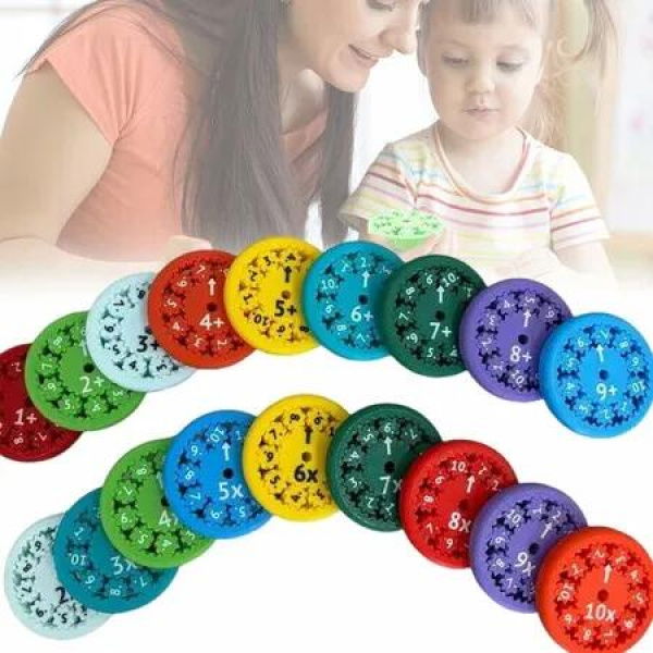 Math Fidget Spinners,Educational Math Fact Fidget Spinners - Learn Division & Multiplication - Perfect for Stimmers & Fidgeters (18pcs)