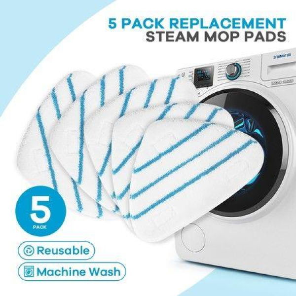 Maxkon 5 Pack Replacement Washable Microfiber Steam Mop Pads For 13-in-1 Steam Mop