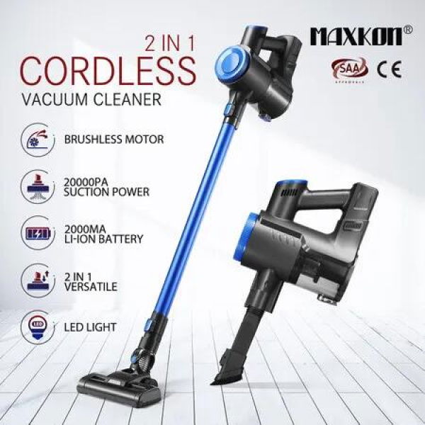 Maxkon Cordless Vacuum Cleaner Brushless Stick Handheld Upright Bagless HEPA Filter Suction Cleaning Machine 20kpa 2 Speed