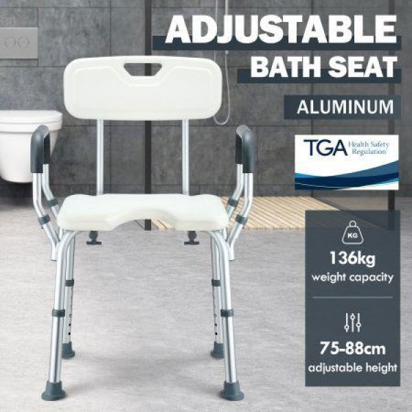 Medical Shower Chair Bathtub Bath Seat Stool With Back And Armrests