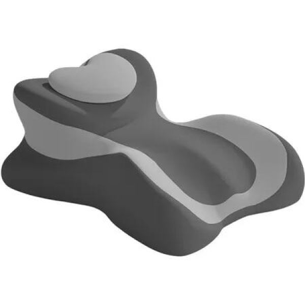 Memory Foam Ergonomic Rest Pillow, Compact Prone Pillow for Sleeping & Reading in Bed, Waterproof Low-Profile Posture Support Cushion Gray