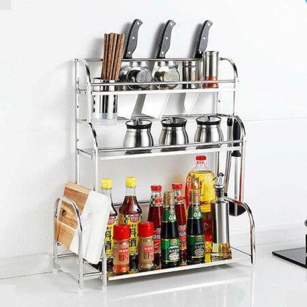 MENGYU MY-CF001 Kitchen Spice Rack Countertop Organizer Storage Shelf Standing Rack 3 Tier30cmtype2