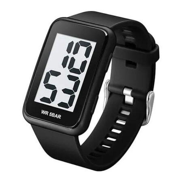 Mens Digital Watch Large Numbers Waterproof Black Elderly Boys Girls Wristwatch Timepiece Women Sports Outdoor Sports