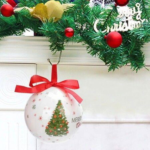 Merry Christmas, Holiday Ball Ornament Tree Ornament, One 2.8 Inch Multi-style Holiday Light Bulb Ornament Holiday Tree Ornament