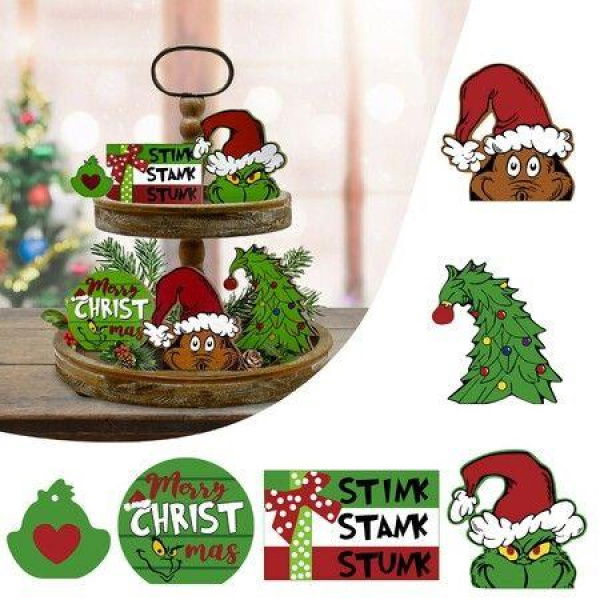 Merry Christmas Tray Decorations, Christmas Home Decor for Table Shelf, Party Mantel (Tray is not included)