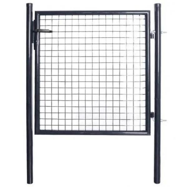 Mesh Garden Gate Galvanised Steel 85.5x100 cm Grey