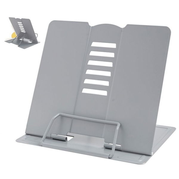 Metal Book Stand Book Holder Book Stand For Reading Adjustable Book Holder For Reading (Full Grey)