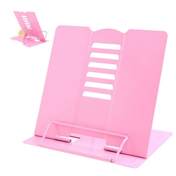 Metal Book Stand Book Holder Book Stand For Reading Adjustable Book Holder For Reading (Full Pink)