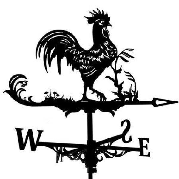 Metal Rooster Shape Weathervane Roof Mount Weather Vane Outdoor Scene Chicken Garden Weather Vane for for Shed Garden Yard Patio Decor