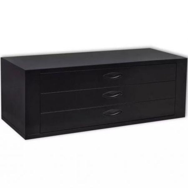 Metal Tool Chest 3 Drawers Black