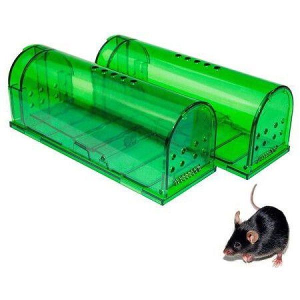 Mice And Rat Traps: Plastic Traps For Trapping And Releasing Rodents Safe Around Children And Pets (2 Packs)