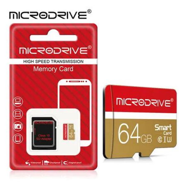 Micro SD Card 64GB U3 Flash Memory TF Dash Cam Surveillance CCTV Adapter