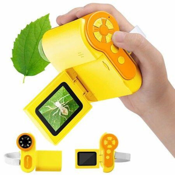 Microscope for Kids,1000X Handheld Microscope with 6 Adjustable LED Lights,2