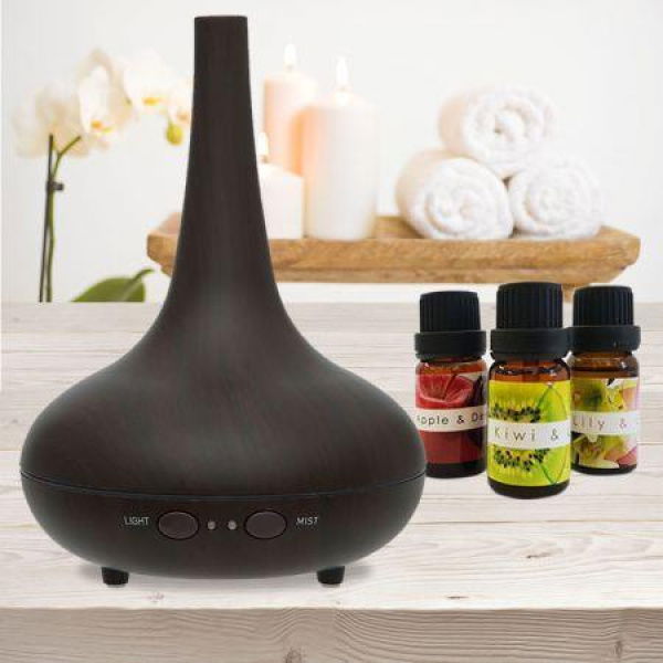 Milano Decor Ultrasonic Aroma Diffuser - Dark Wood Grain Color