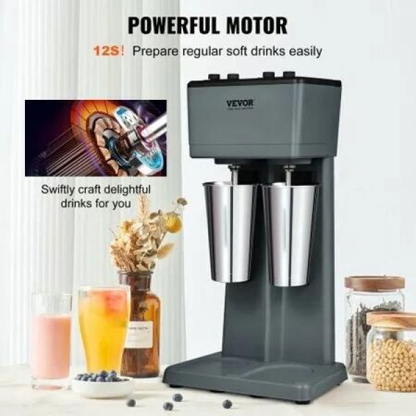 Milkshake Maker Mixer Machine Double Head Stainless Steel Drink Blender