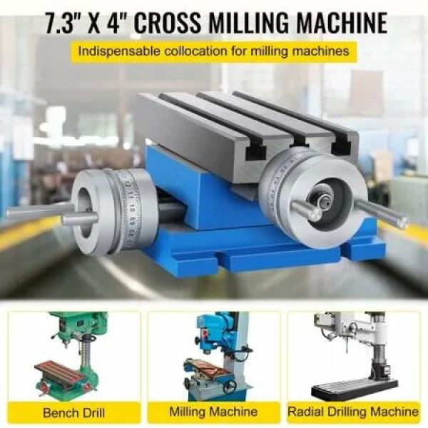 Milling Machine Cross Slide Worktable 4''x7.3'' 2 Axis Compound Precision