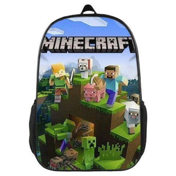 Minecraft Adventure Backpack For Boys For School Camping Travel Outdoors And Fun (Green)