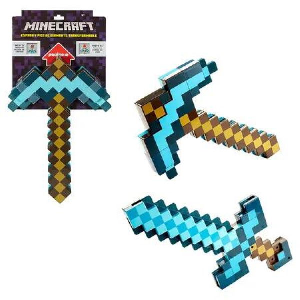 Minecraft Sword Pickaxe Set Kids Wearable Pretend Role Play Party Costume Cosplay Accessory