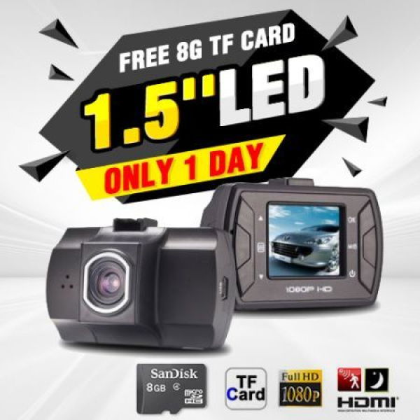 Mini 1.5-inch LCD Car DVR Z1 Full HD 1080P 140 Degree Dashboard Camera Recorder + 8GB TF Card.